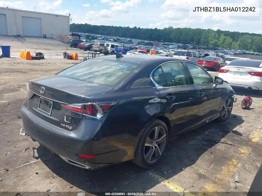 2017 Lexus Gs 350 VIN: JTHBZ1BL5HA012242 Lot: 42206993