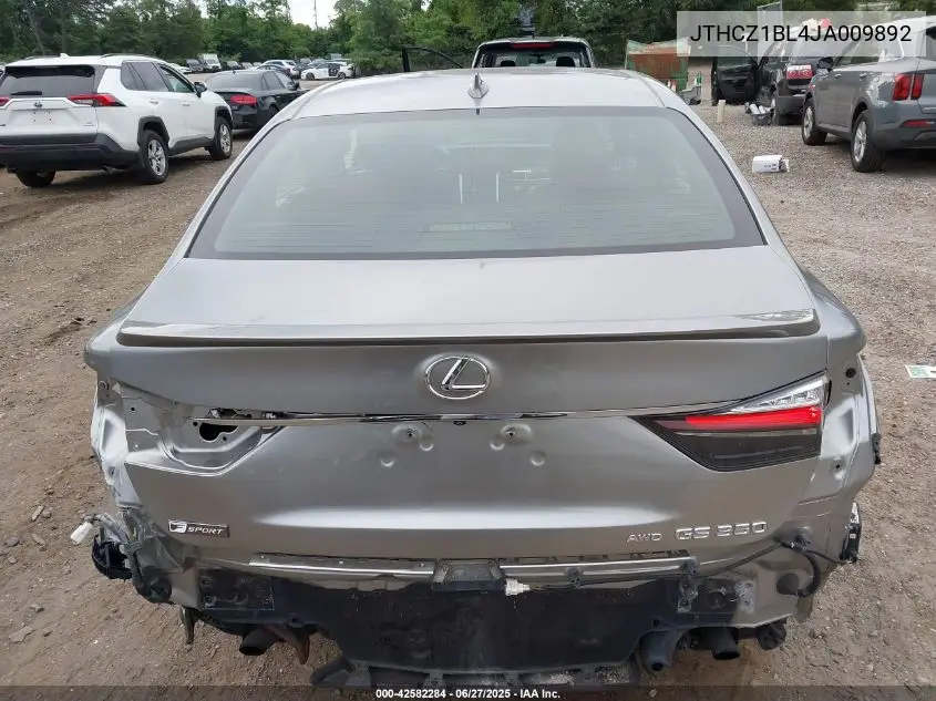 2018 Lexus Gs 350 F Sport VIN: JTHCZ1BL4JA009892 Lot: 42582284