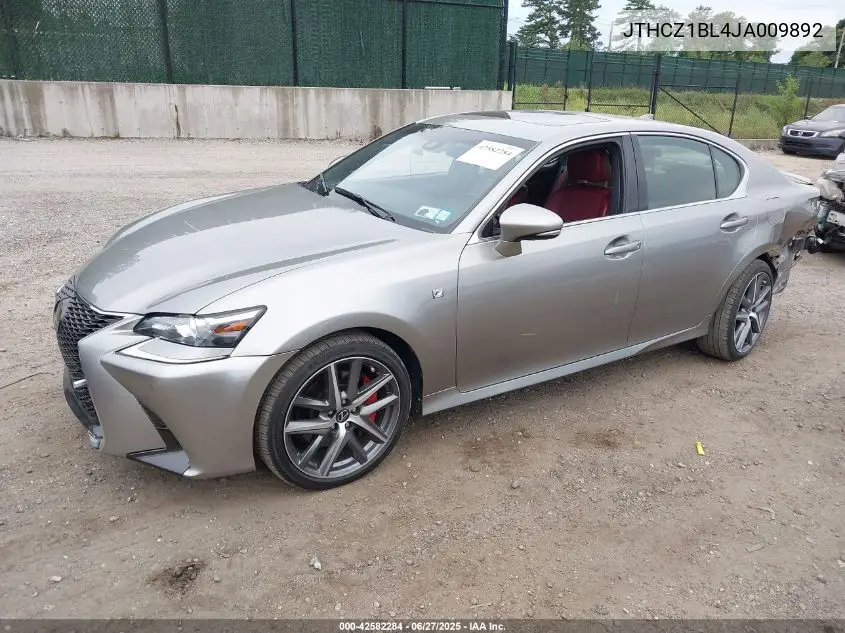 2018 Lexus Gs 350 F Sport VIN: JTHCZ1BL4JA009892 Lot: 42582284