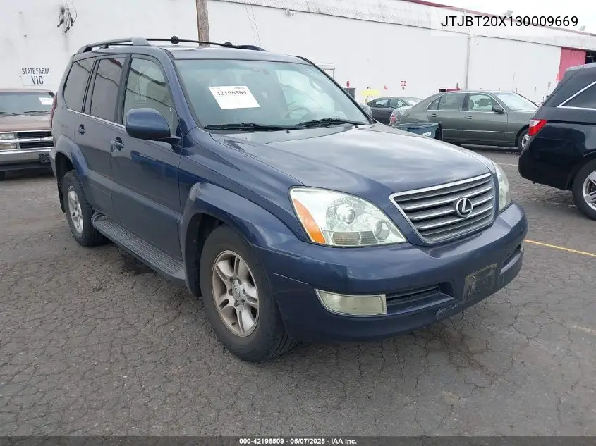 2003 Lexus Gx 470 VIN: JTJBT20X130009669 Lot: 42196509