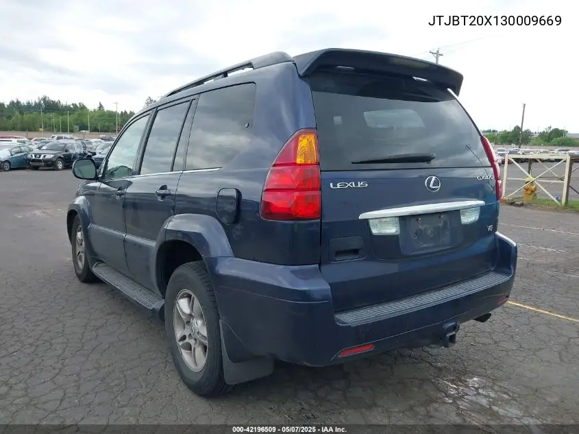 2003 Lexus Gx 470 VIN: JTJBT20X130009669 Lot: 42196509