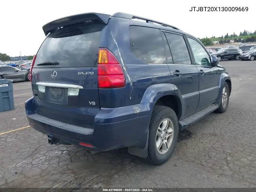 2003 Lexus Gx 470 VIN: JTJBT20X130009669 Lot: 42196509