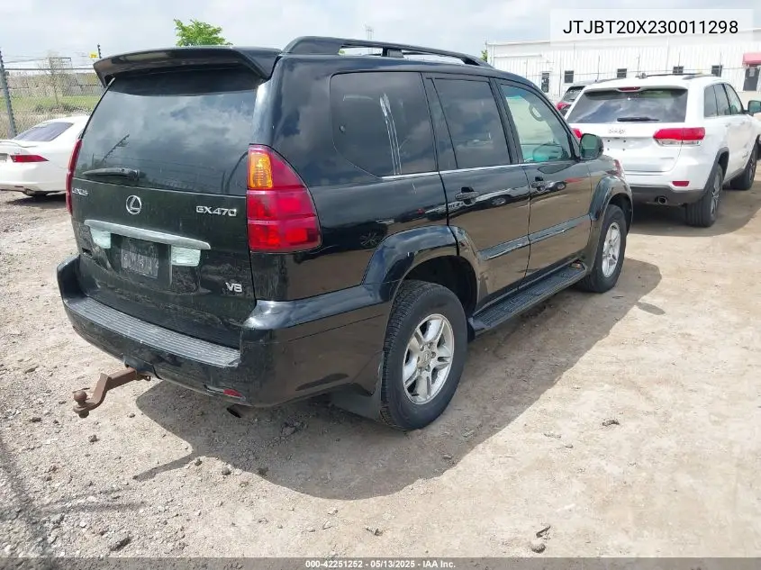 2003 Lexus Gx 470 VIN: JTJBT20X230011298 Lot: 42251252