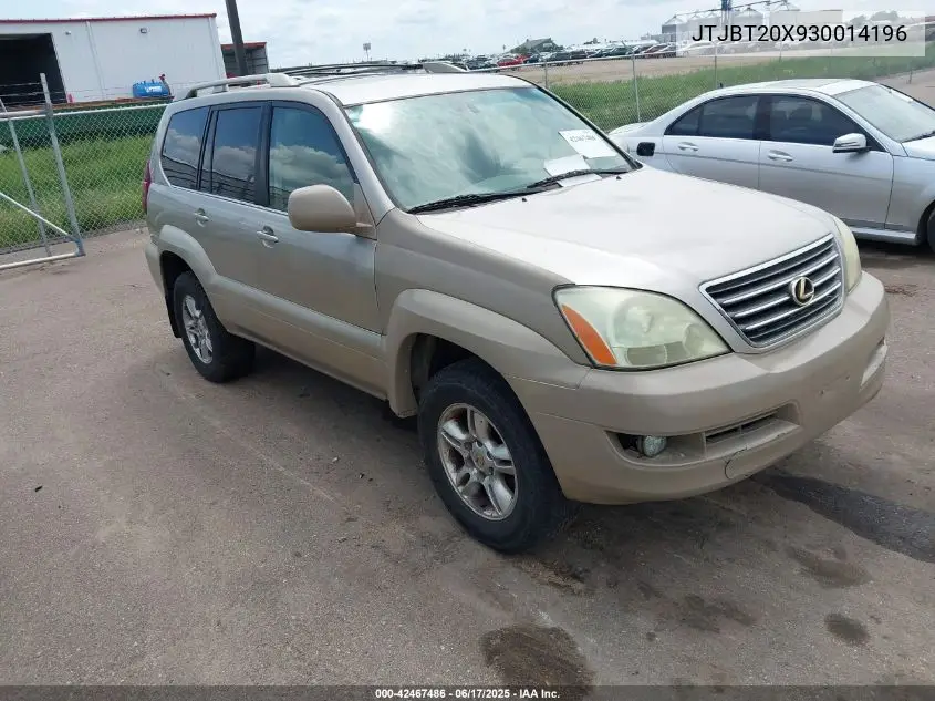 2003 Lexus Gx 470 VIN: JTJBT20X930014196 Lot: 42467486