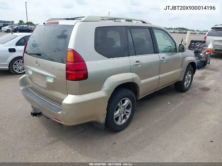 2003 Lexus Gx 470 VIN: JTJBT20X930014196 Lot: 42467486