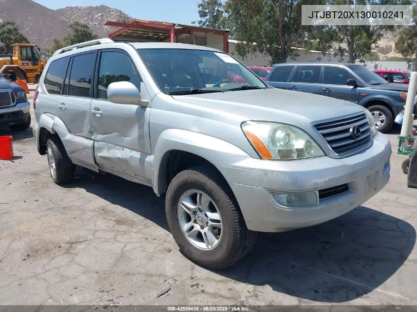 2003 Lexus Gx 470 VIN: JTJBT20X130010241 Lot: 42559435