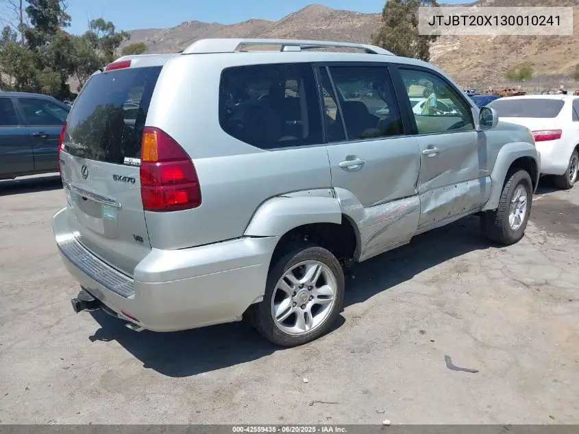 2003 Lexus Gx 470 VIN: JTJBT20X130010241 Lot: 42559435