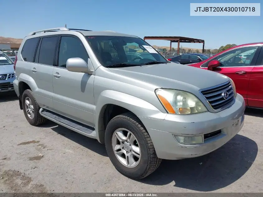 2003 Lexus Gx 470 VIN: JTJBT20X430010718 Lot: 42573864