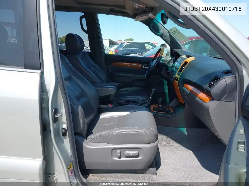 2003 Lexus Gx 470 VIN: JTJBT20X430010718 Lot: 42573864