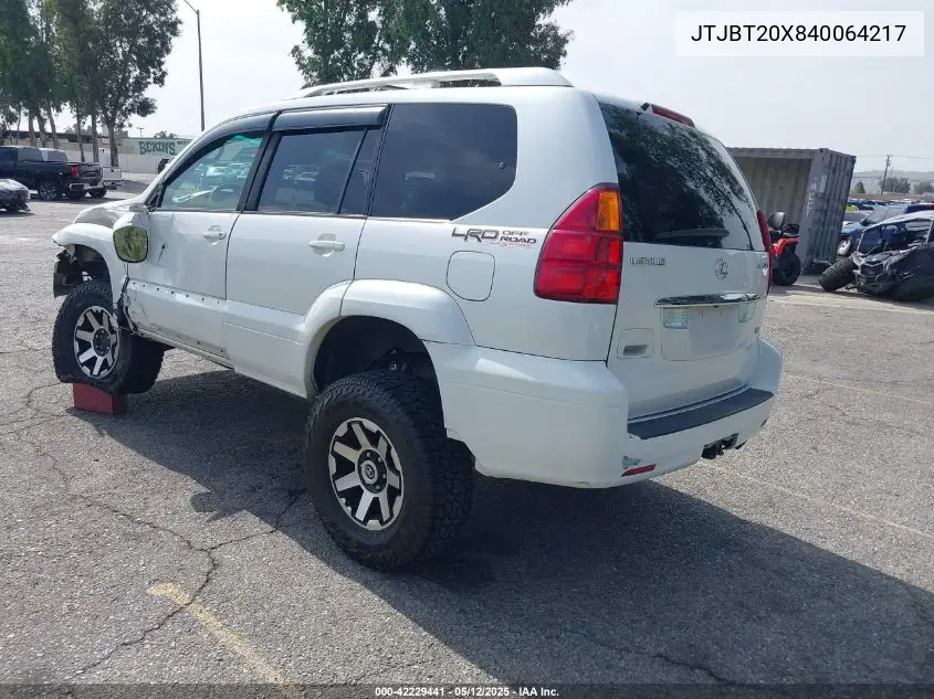2004 Lexus Gx 470 470 VIN: JTJBT20X840064217 Lot: 42229441