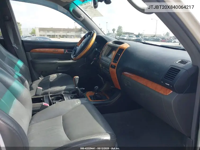 2004 Lexus Gx 470 470 VIN: JTJBT20X840064217 Lot: 42229441
