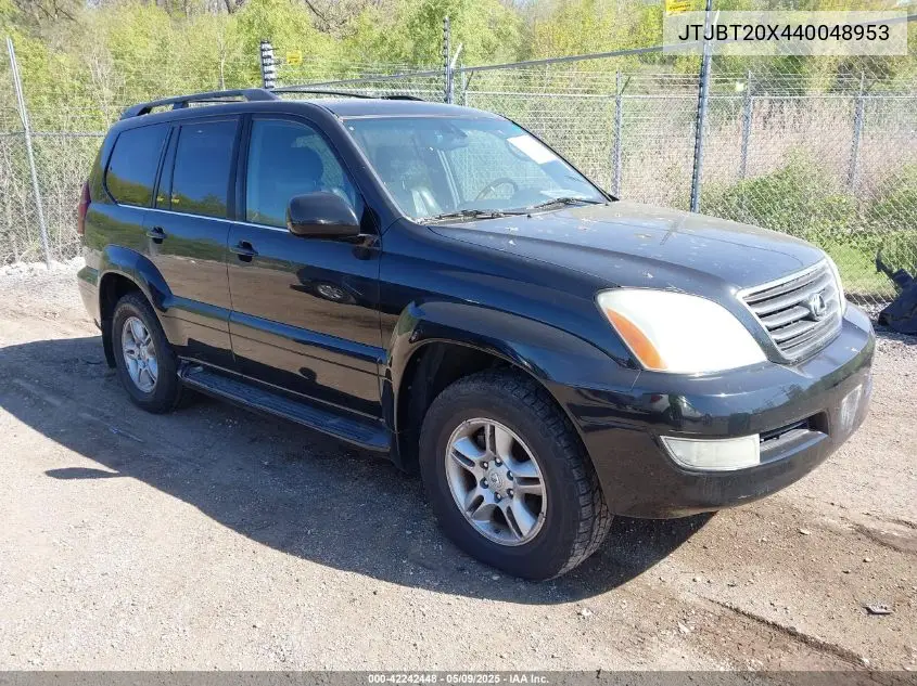 2004 Lexus Gx 470 VIN: JTJBT20X440048953 Lot: 42242448
