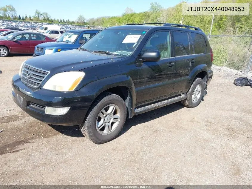 2004 Lexus Gx 470 VIN: JTJBT20X440048953 Lot: 42242448