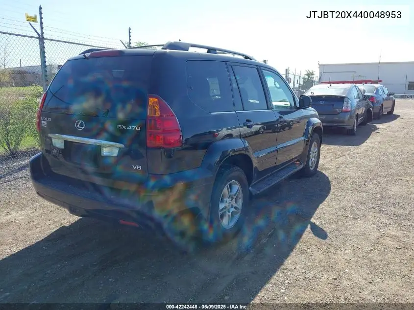 2004 Lexus Gx 470 VIN: JTJBT20X440048953 Lot: 42242448