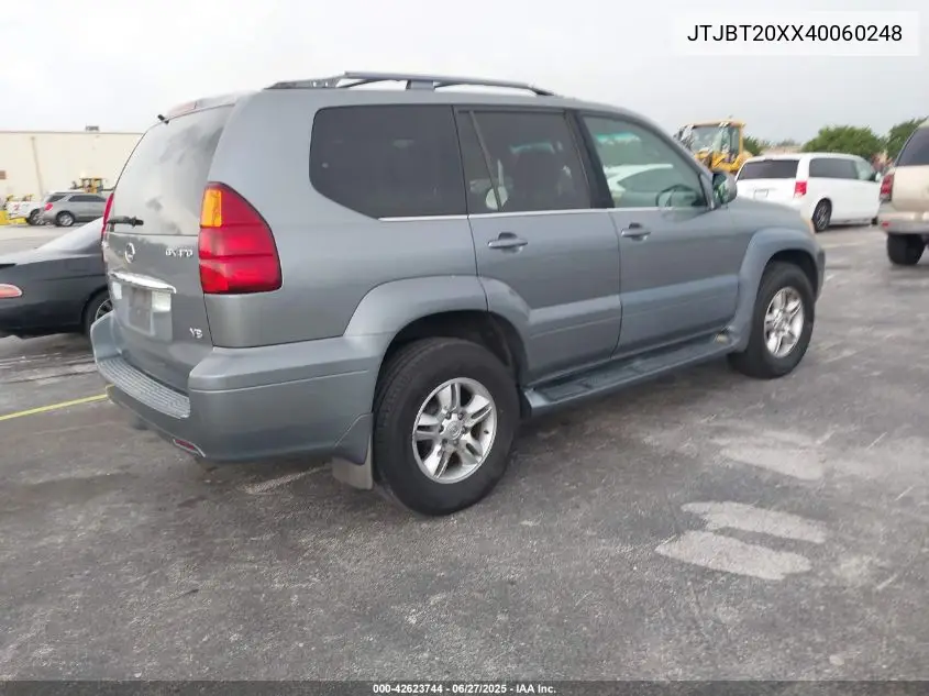 2004 Lexus Gx 470 VIN: JTJBT20XX40060248 Lot: 42623744