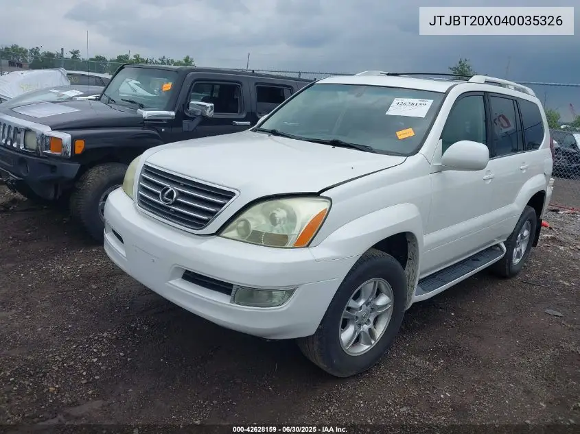 jtjbt20x040035326 JTJBT20X040035326 2004 Lexus Gx 470