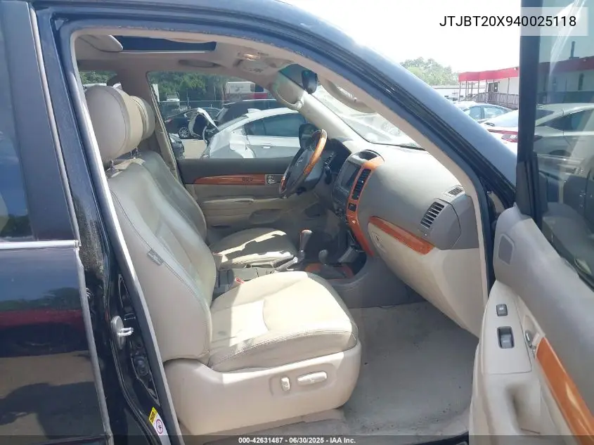 2004 Lexus Gx 470 470 VIN: JTJBT20X940025118 Lot: 42631487
