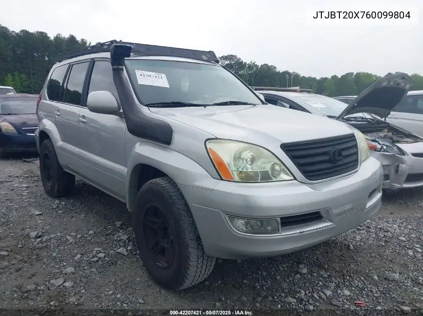 2006 Lexus Gx 470 VIN: JTJBT20X760099804 Lot: 42207421