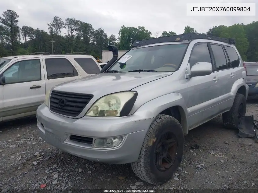 2006 Lexus Gx 470 VIN: JTJBT20X760099804 Lot: 42207421