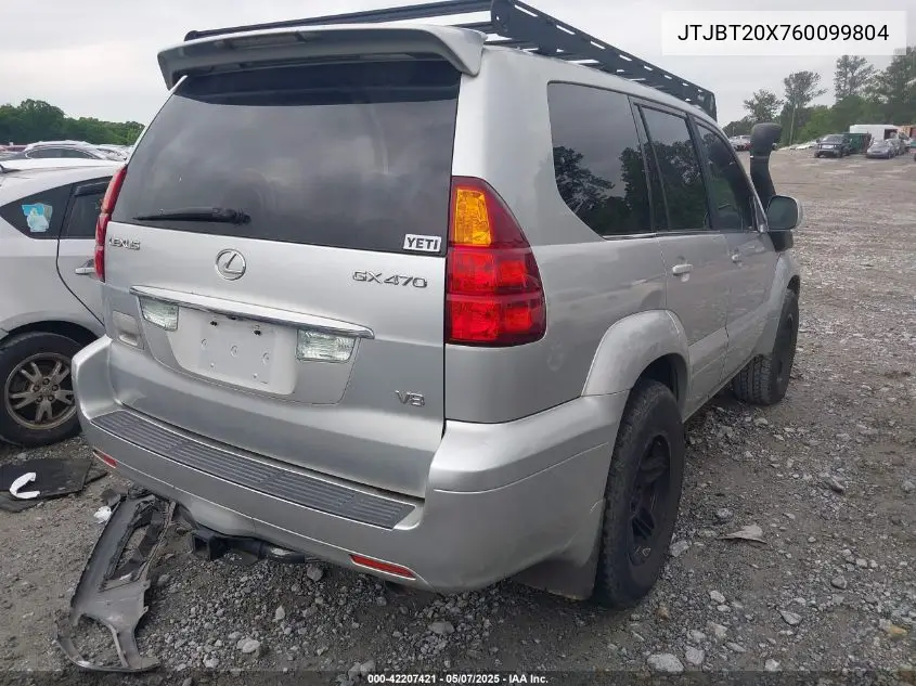 2006 Lexus Gx 470 VIN: JTJBT20X760099804 Lot: 42207421