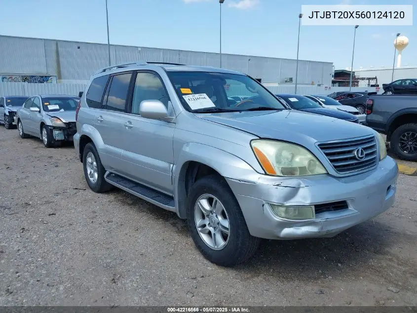 2006 Lexus Gx 470 VIN: JTJBT20X560124120 Lot: 42216566