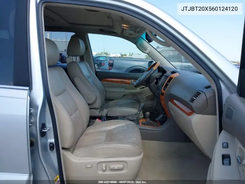 2006 Lexus Gx 470 VIN: JTJBT20X560124120 Lot: 42216566