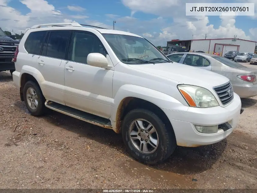 2006 Lexus Gx 470 VIN: JTJBT20X260107601 Lot: 42525251