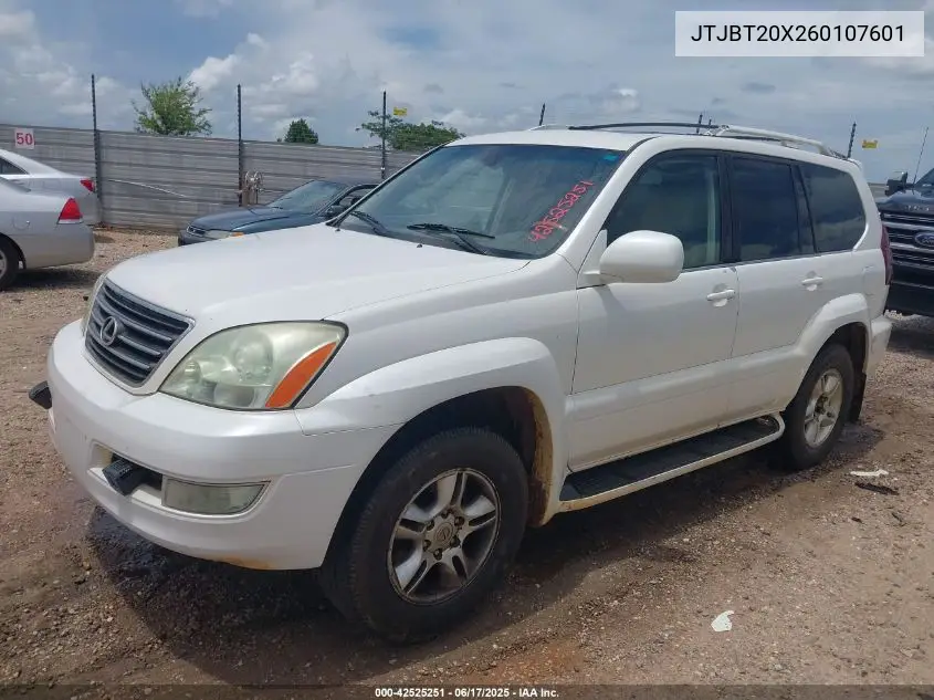 2006 Lexus Gx 470 VIN: JTJBT20X260107601 Lot: 42525251