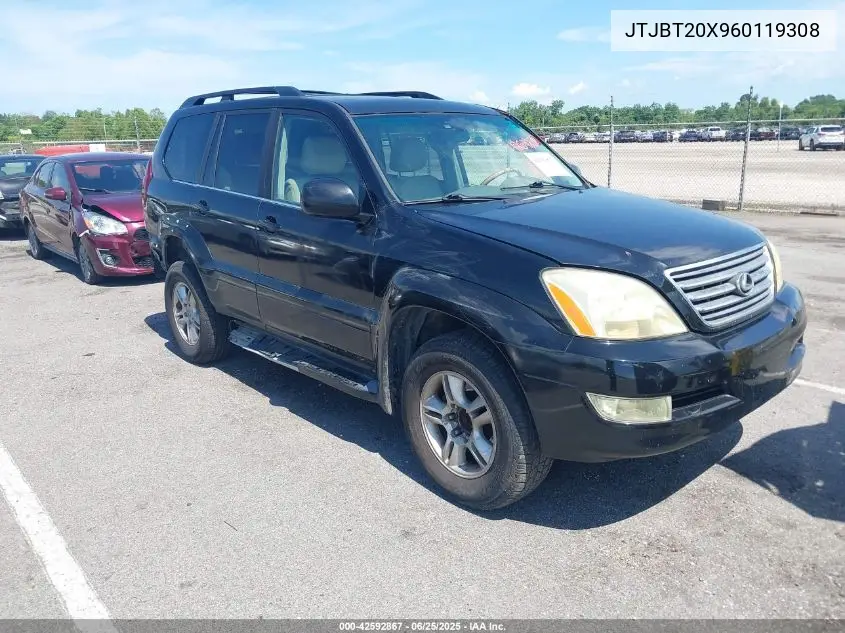 2006 Lexus Gx 470 VIN: JTJBT20X960119308 Lot: 42592867