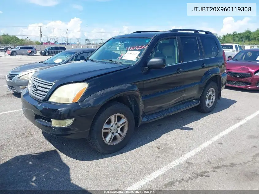 2006 Lexus Gx 470 VIN: JTJBT20X960119308 Lot: 42592867