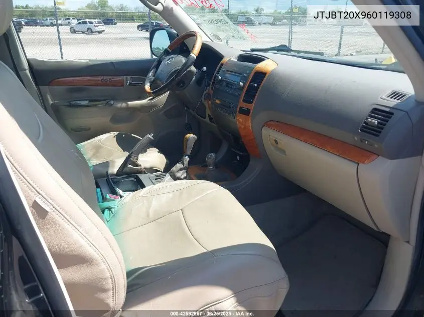 2006 Lexus Gx 470 VIN: JTJBT20X960119308 Lot: 42592867