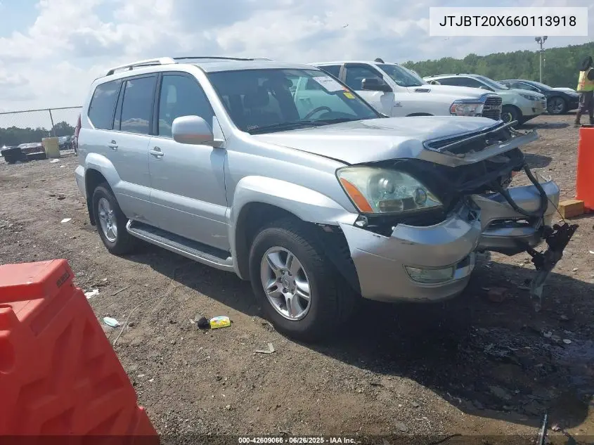 2006 Lexus Gx 470 VIN: JTJBT20X660113918 Lot: 42609066