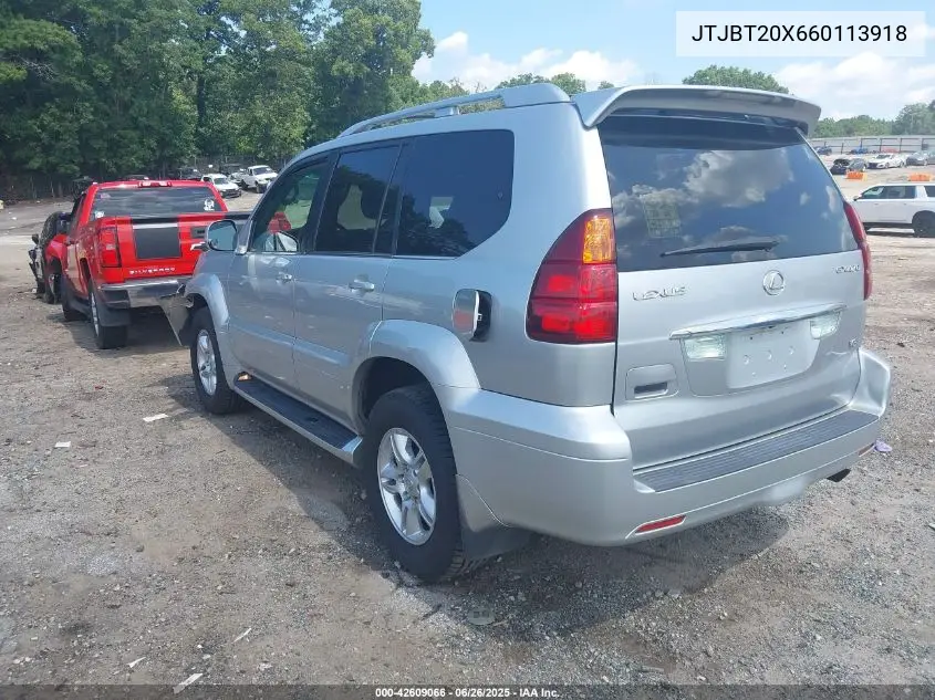 2006 Lexus Gx 470 VIN: JTJBT20X660113918 Lot: 42609066