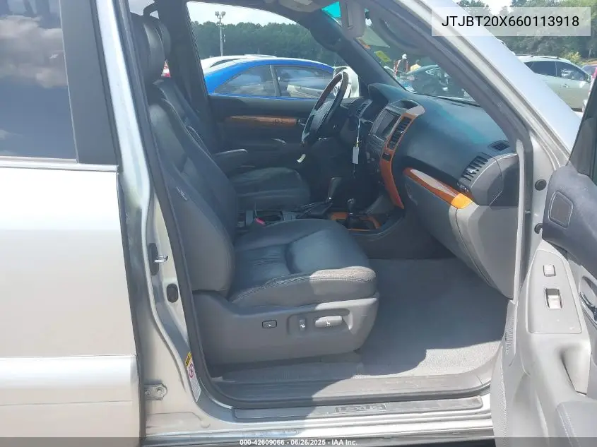 2006 Lexus Gx 470 VIN: JTJBT20X660113918 Lot: 42609066