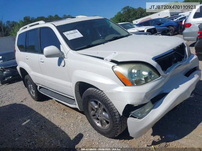 2007 Lexus Gx 470 VIN: JTJBT20X470130928 Lot: 42166499