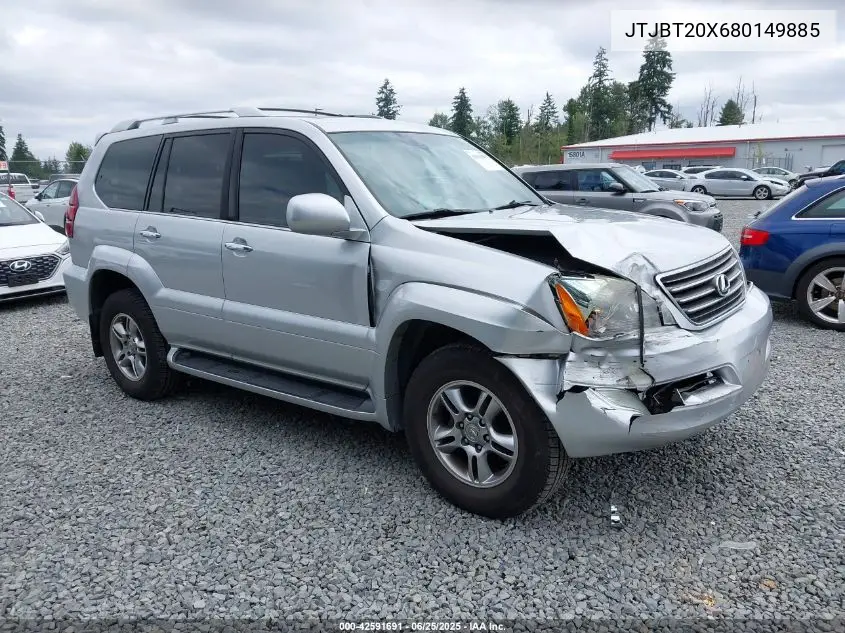 2008 Lexus Gx 470 VIN: JTJBT20X680149885 Lot: 42591691