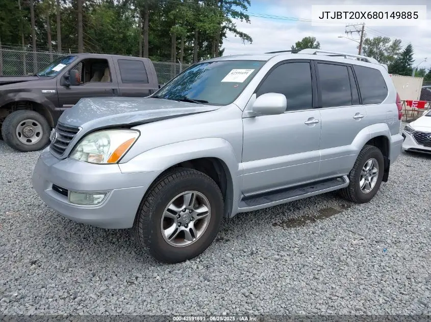 2008 Lexus Gx 470 VIN: JTJBT20X680149885 Lot: 42591691