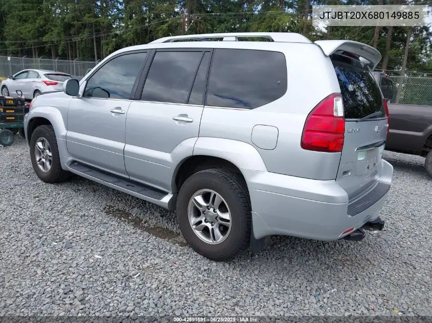 2008 Lexus Gx 470 VIN: JTJBT20X680149885 Lot: 42591691