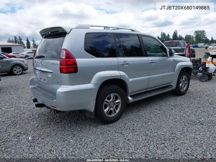2008 Lexus Gx 470 VIN: JTJBT20X680149885 Lot: 42591691