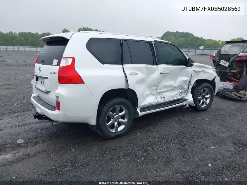 2011 Lexus Gx 460 VIN: JTJBM7FX0B5028569 Lot: 42177369