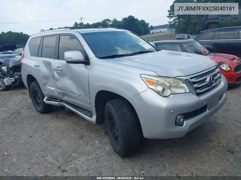 2012 Lexus Gx 460 VIN: JTJBM7FXXC5040181 Lot: 42595604