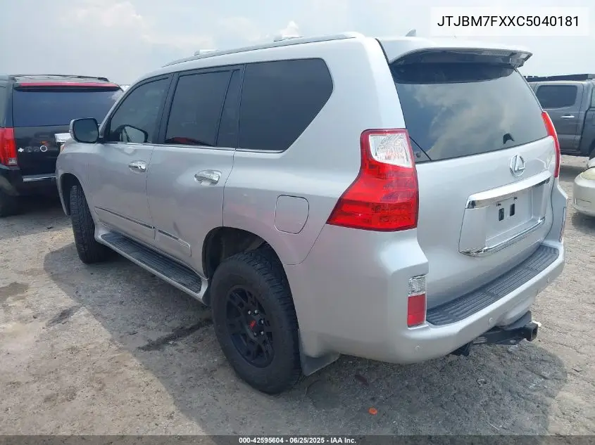 2012 Lexus Gx 460 VIN: JTJBM7FXXC5040181 Lot: 42595604
