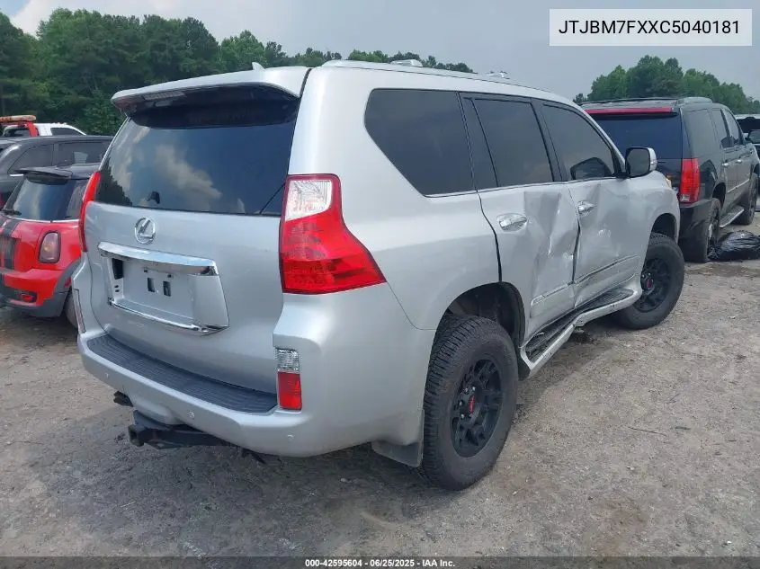 2012 Lexus Gx 460 VIN: JTJBM7FXXC5040181 Lot: 42595604