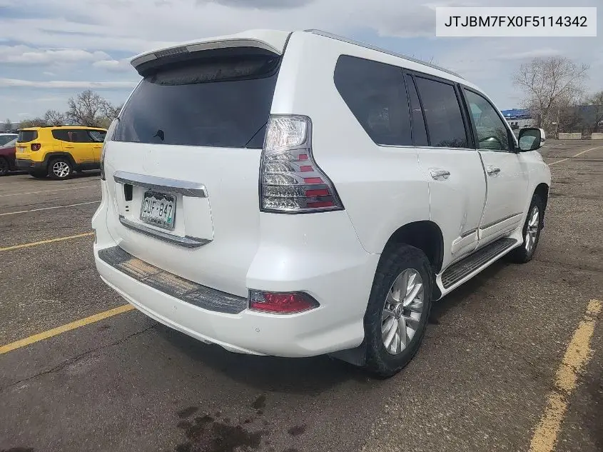 2015 Lexus Gx 460 VIN: JTJBM7FX0F5114342 Lot: 42246618