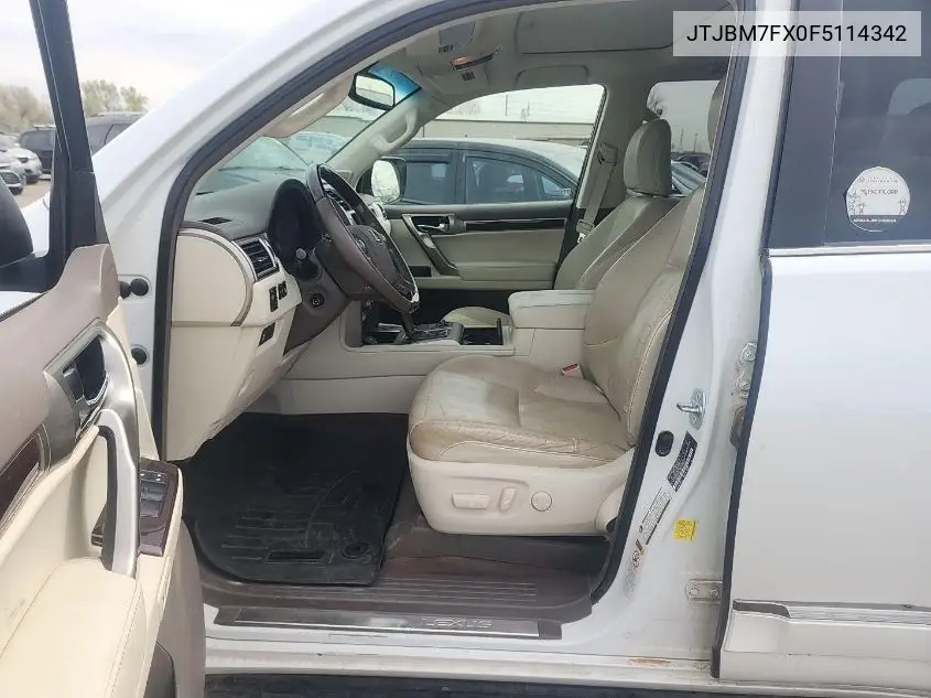 2015 Lexus Gx 460 VIN: JTJBM7FX0F5114342 Lot: 42246618