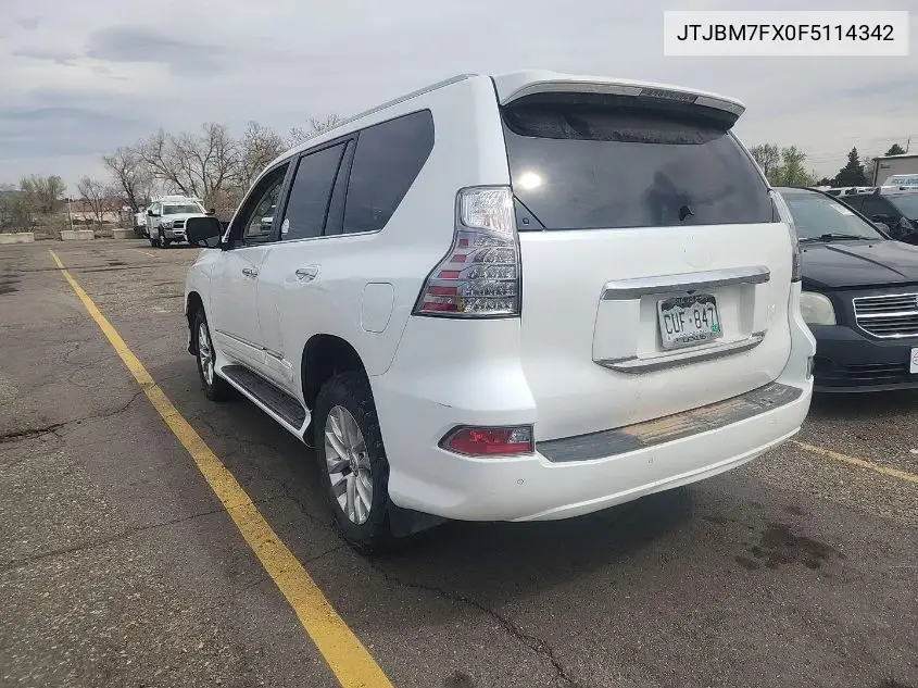 2015 Lexus Gx 460 VIN: JTJBM7FX0F5114342 Lot: 42246618