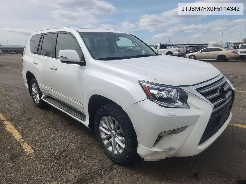 2015 Lexus Gx 460 VIN: JTJBM7FX0F5114342 Lot: 42246618