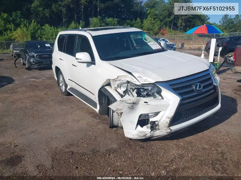 2015 Lexus Gx 460 VIN: JTJBM7FX6F5102955 Lot: 42549554