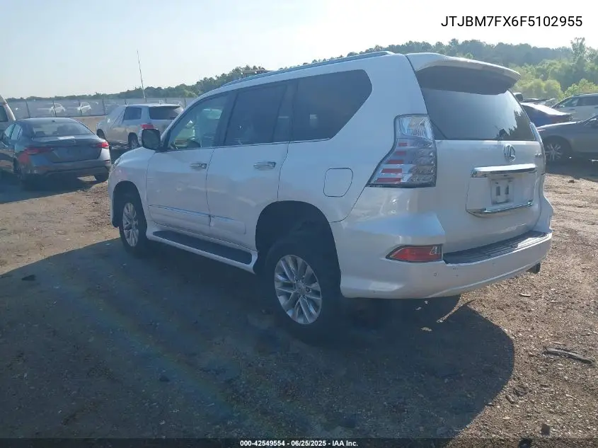 2015 Lexus Gx 460 VIN: JTJBM7FX6F5102955 Lot: 42549554
