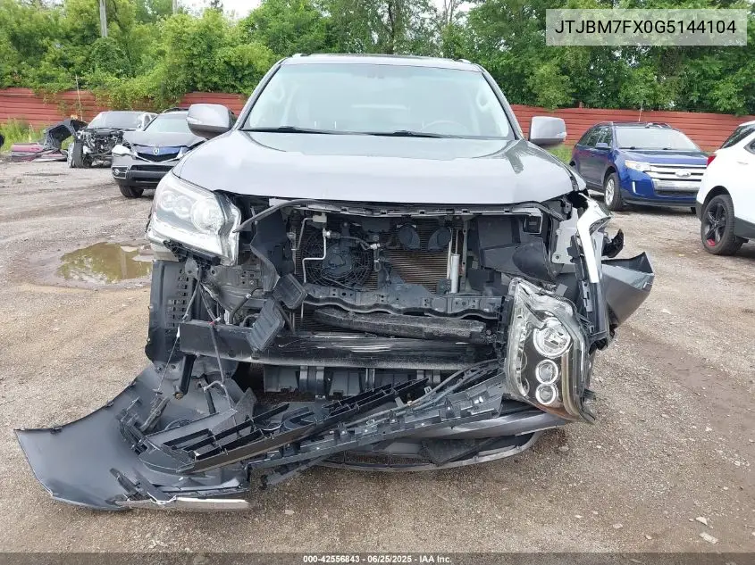 2016 Lexus Gx 460 VIN: JTJBM7FX0G5144104 Lot: 42556843